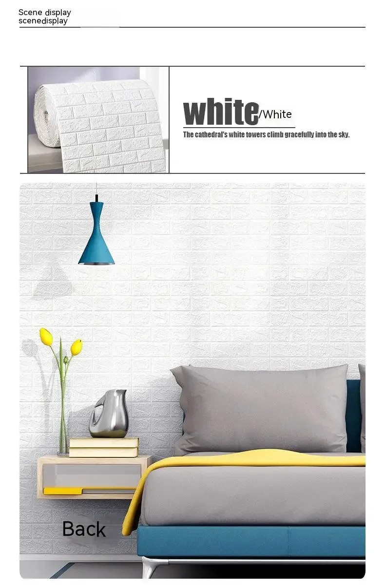 Self-Adhesive Water Proof Wallpaper In Assorted Brick Patterns 2 Sizes gallery