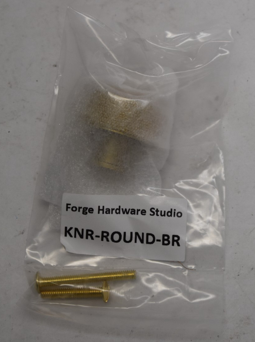 Forge Hardware Studio KNR-ROUND-BR Round Knob Satin Brass Lot of 3 gallery