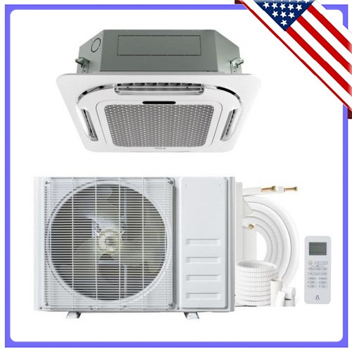 9000BTU Ceiling Cassette Mini Split Air Conditioner Cooling&Heating SEER 23 230V gallery