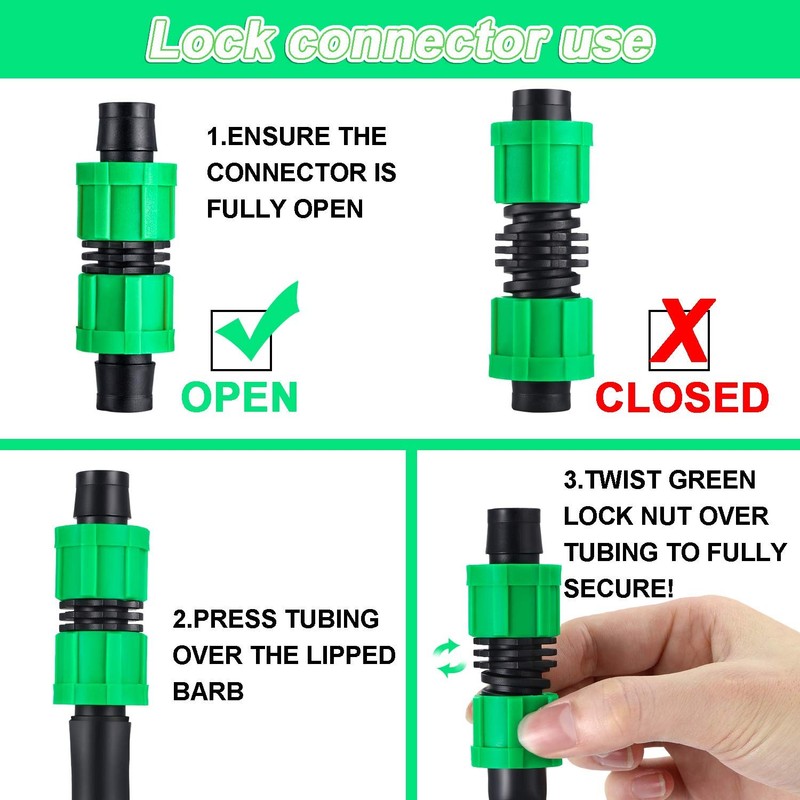 12 Pcs 5/8 Inch Drip Irrigation Coupling Universal Connector Drip Tubing Fitting gallery