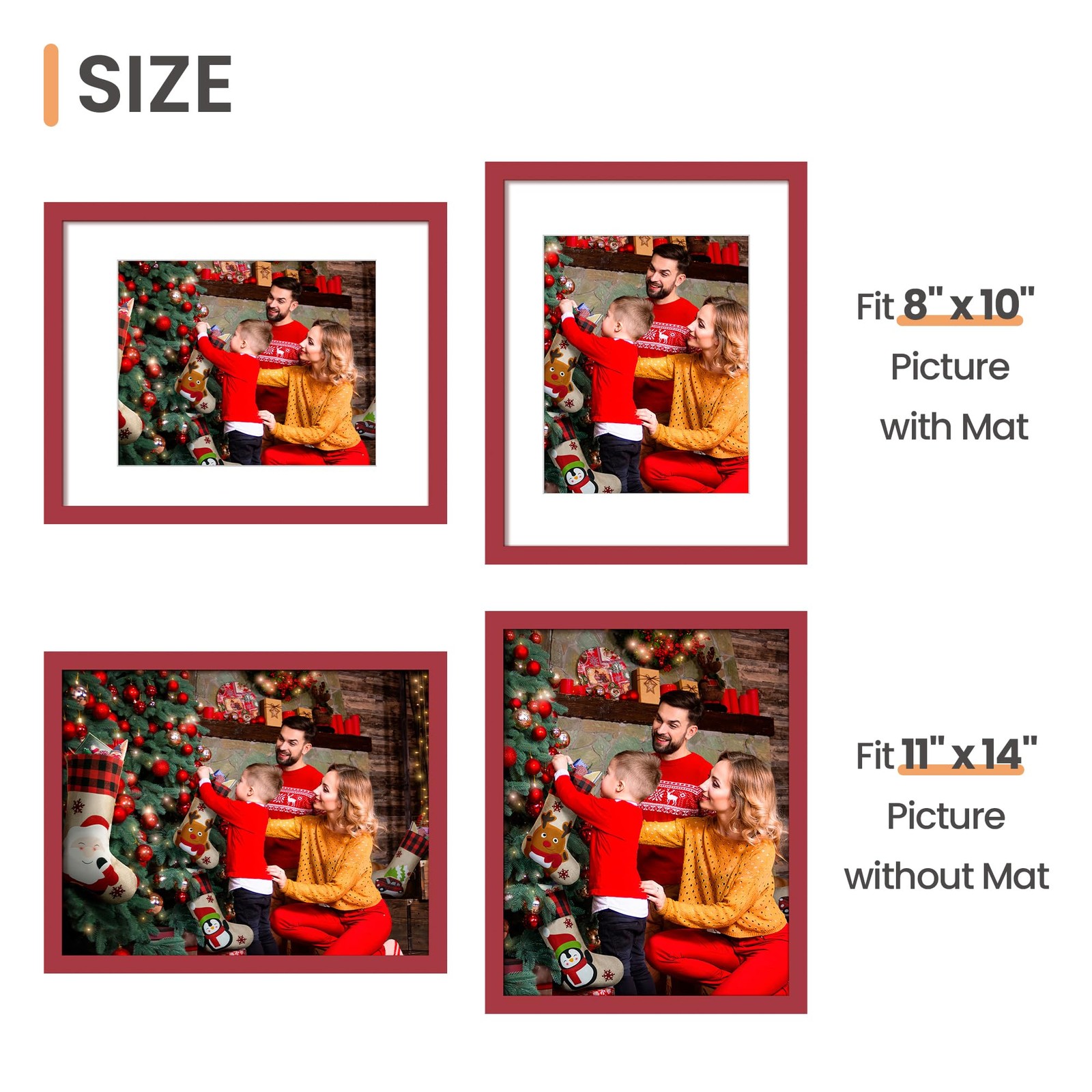 upsimples 11x14 Picture Frame, Display Pictures 8x10 with Mat or 11 x 14 With... gallery