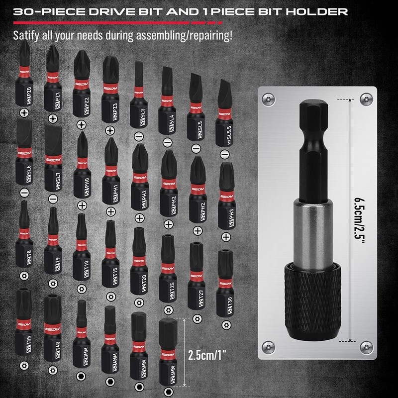 64PC 1/4" Drive Impact Socket Wrench Bits Set Metric SAE Deep Shallow Ratchet S2 gallery