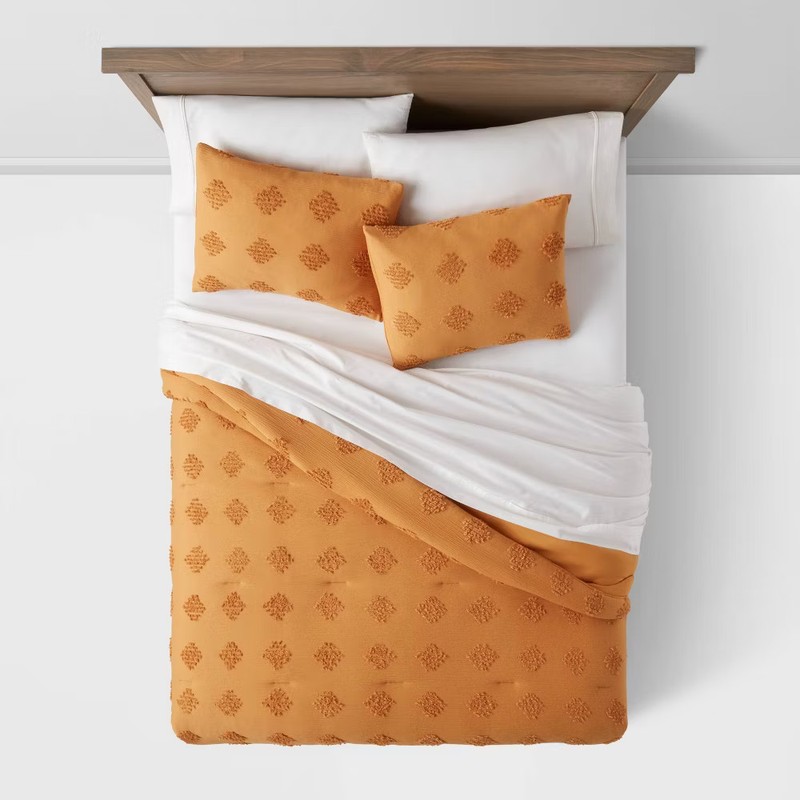 Threshold Comforter Bedding Set Tufted Diamond Texture, Gold, Full/Queen gallery