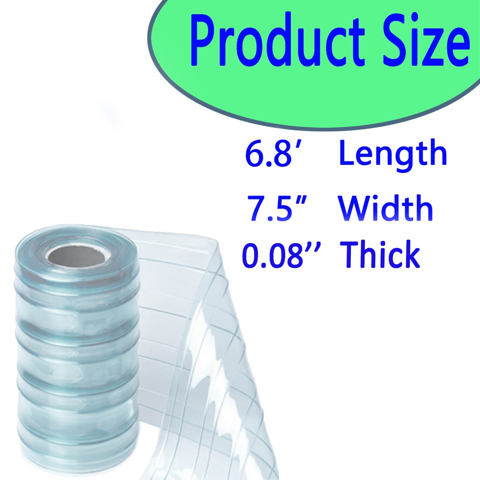 Plastic Vinyl Replacement Strip Curtain-Door - Clear Waterproof PVC for Wareh gallery