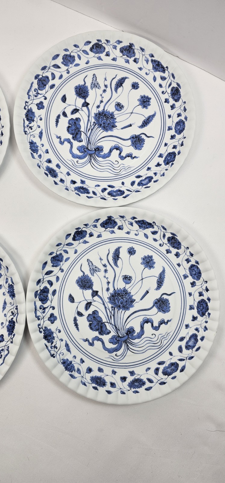 One Hundred 80 Degrees Blue Botanical Melamine Luncheon Plates Set of 4 9" Paper gallery