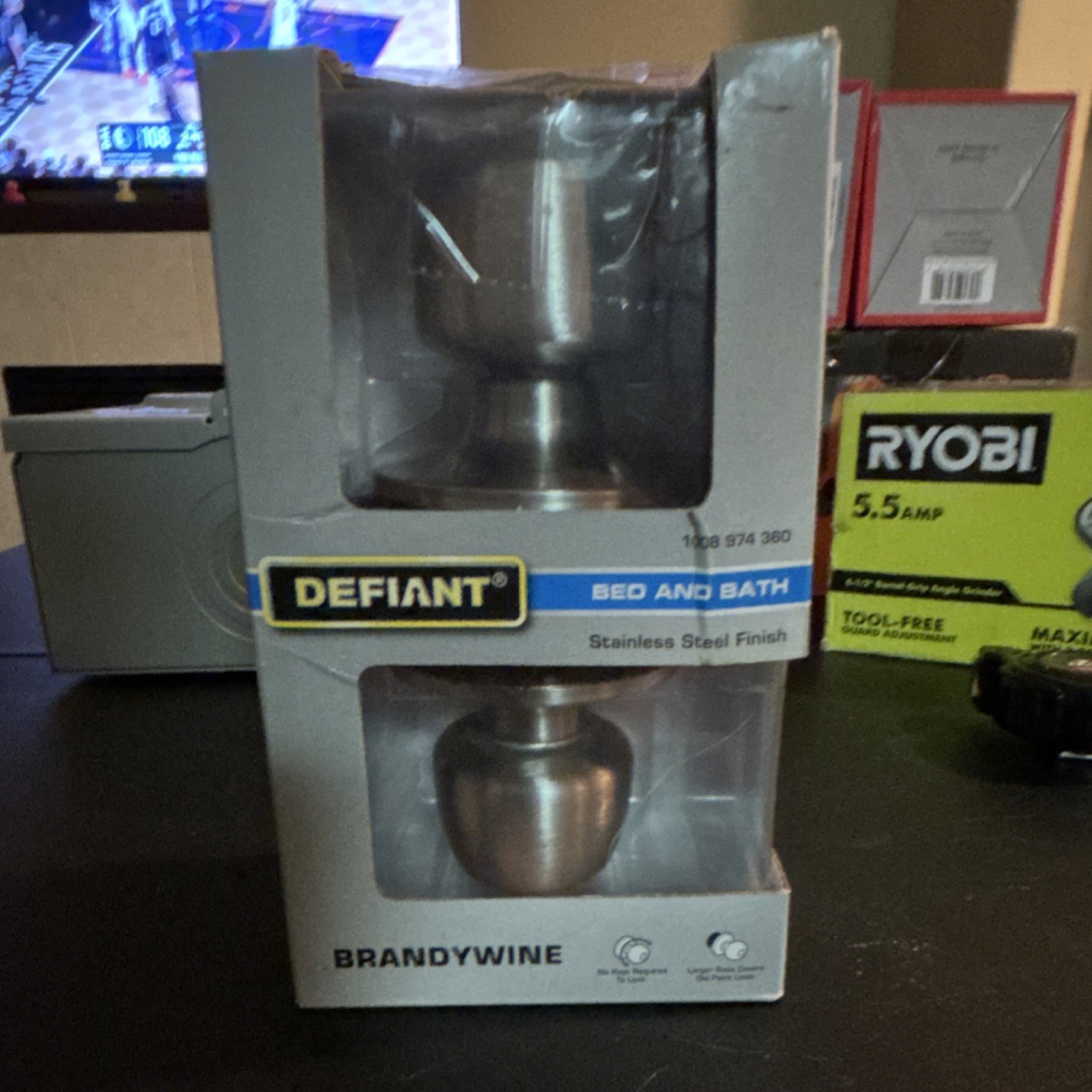 Defiant Brandywine Door Knob Silver Stainless Steel Finish Bed Bath Easy Install gallery