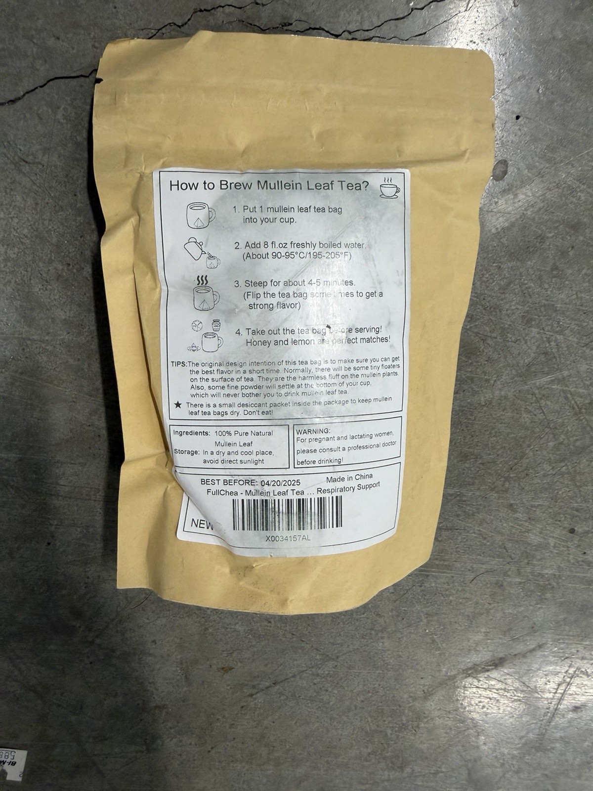 -Mullein Leaf Tea Bags 20 Teabags 3g/bag For Lungs - Non-GMO - Caffeine-free ... gallery