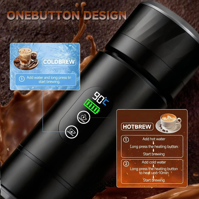 Portable Coffee Maker with 7500mAh Battery - Ideal for Travel & Camping gallery
