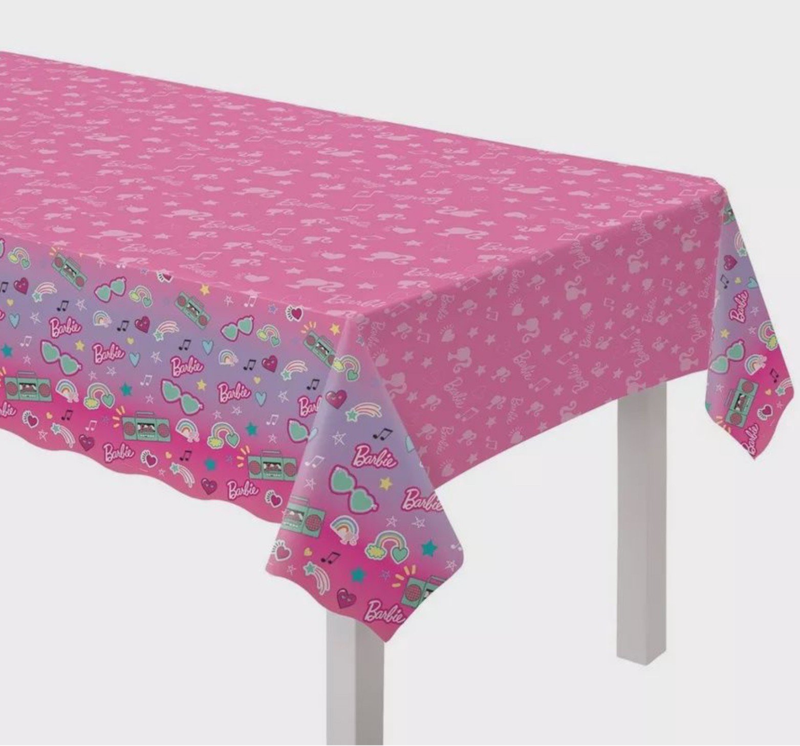 Barbie Dream Together Pink Plastic Rectangle Table Cover Measures 54"x96" NEW gallery