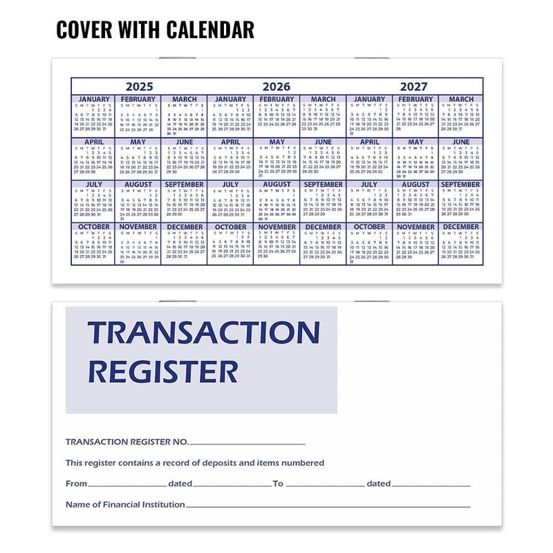 1 Checkbook Transaction Registers 2025 2026 2027 Calendar Check Book Register gallery