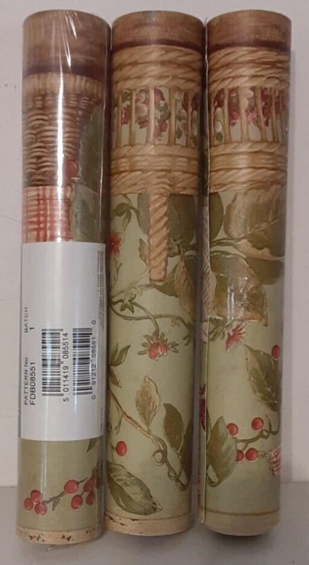 Beacon House Wallpaper Border Unpasted Baskets Flowerpots Cherry Trees 5 yds gallery