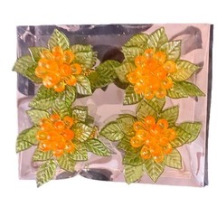 allen + roth 4-Pack Silver Stainless Steel Green Leaves Round Napkin Rings