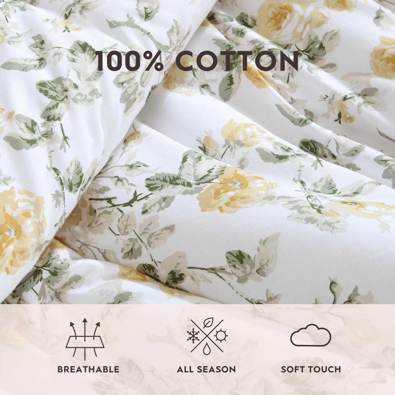 Laura Ashley - Full/Queen Comforter Set Premium Cotton Bedding Matching Shams gallery