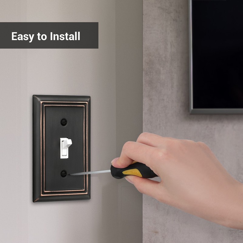 DEWENWILS Toggle Wallplates, 4-Pack Aged Bronze Light Switch Covers, Heavy Duty gallery