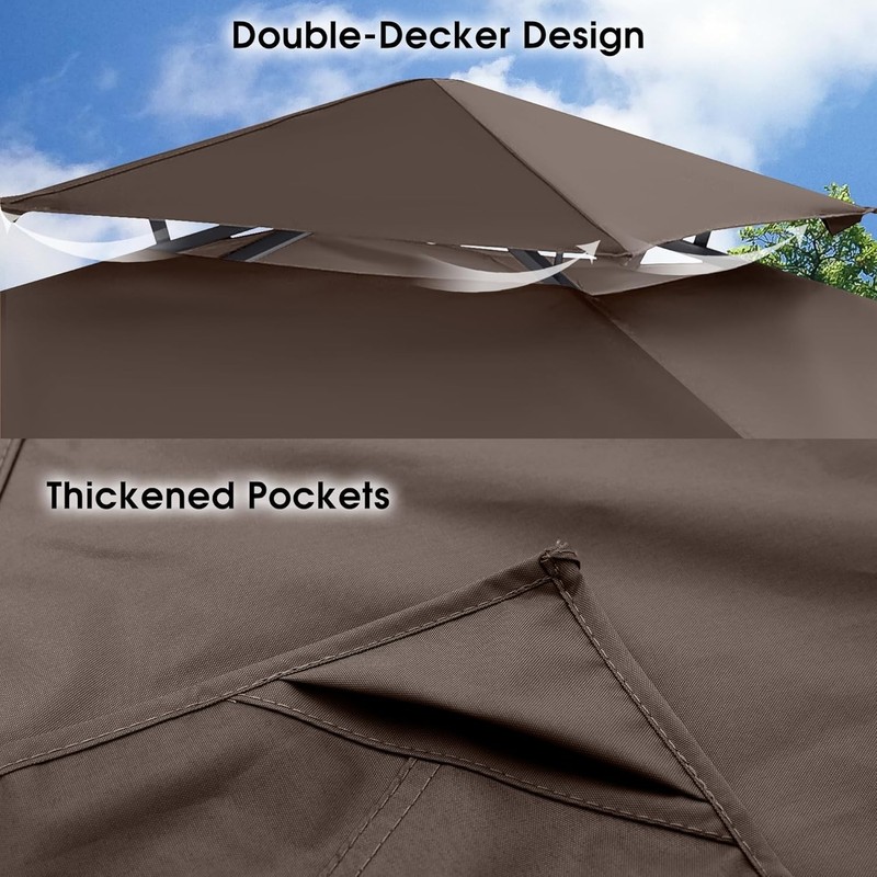 Replacement Canopy Top for Grill Gazebo Alloy Steel Polyester Water Resistant gallery