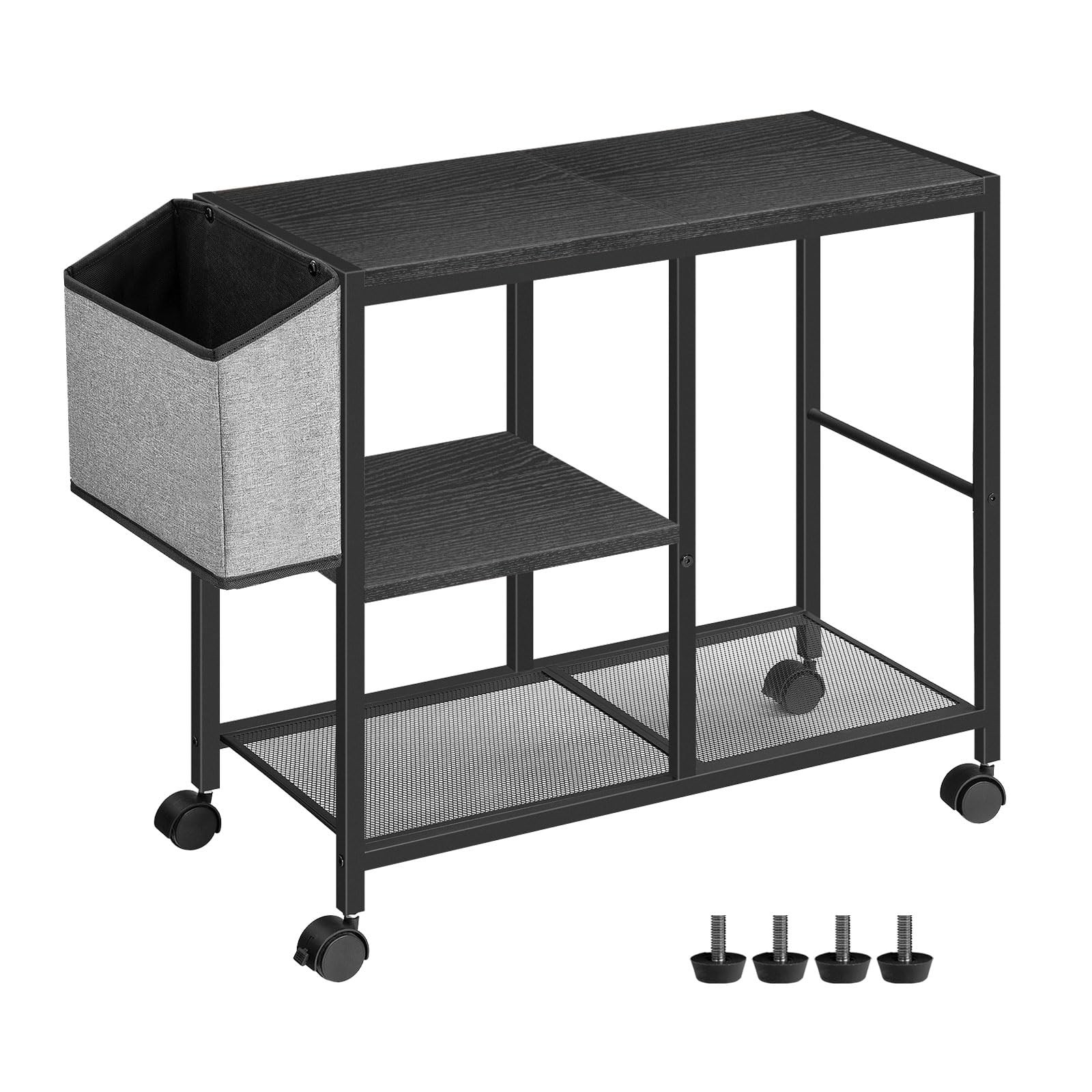 Printer Stand with Storage Bag, 3-Tier Mobile Under Desk Printer Cart with Wh... gallery