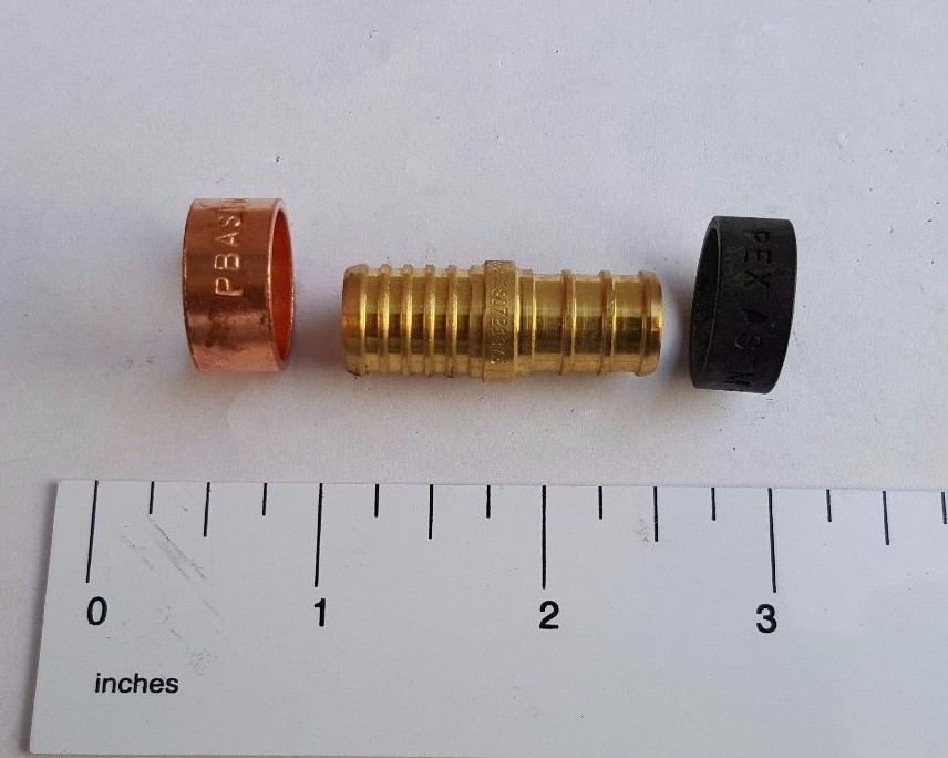 10) 1/2" PEX X 1/2 PB (POLYBUTYLENE) SPLICING REPAIR KIT LEAD FREE COUPLING+RING gallery