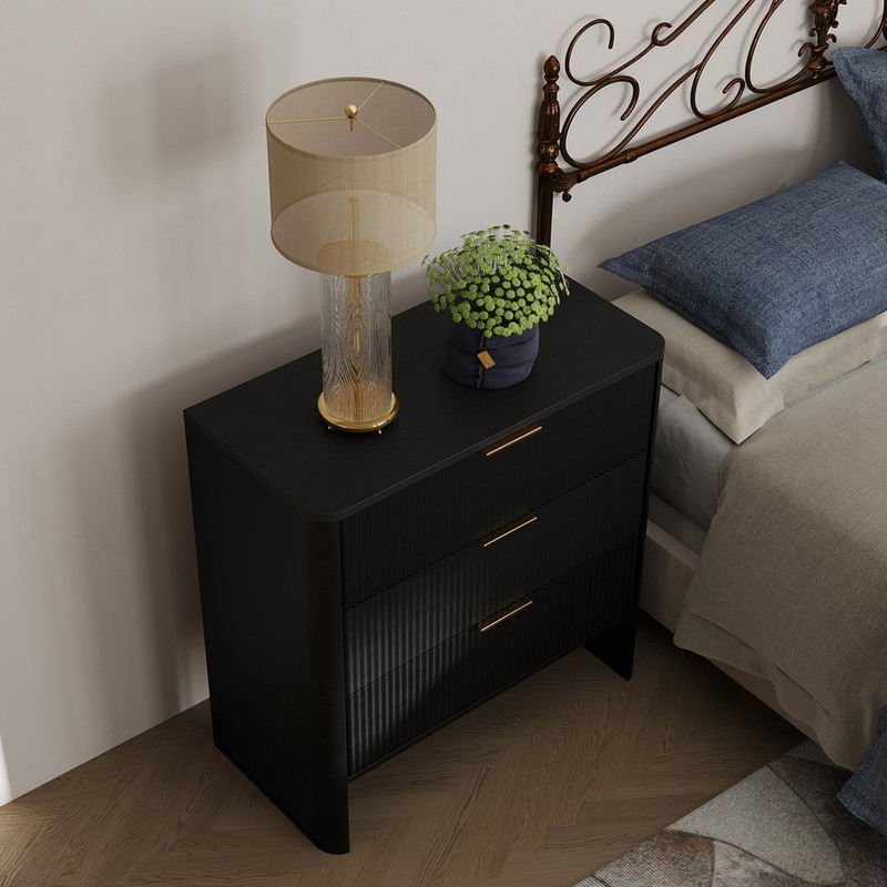 Modern Wavy Pattern Drawer Cabinet For Bedroom Storage CDYU gallery