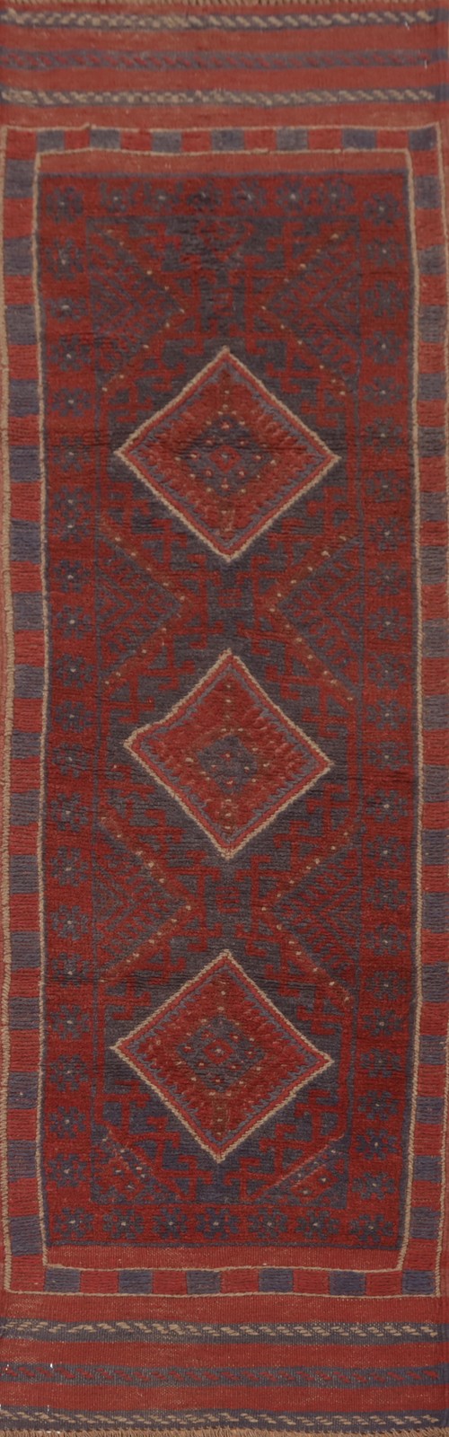 Tribal Red Wool Hand-made Afghan Narrow/ 8 ft Runner Rug Traditional Carpet 2x8 gallery