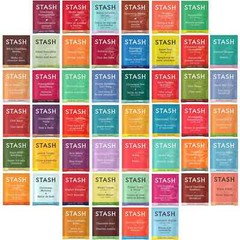 Stash Tea Bags Sampler – Caffeinated, Herbal and Decaf – 50 Ct, 50 Flavors