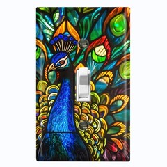 Metal Light Switch Outlet Cover Decorative Wall Plate Colorful Peacock EAN106