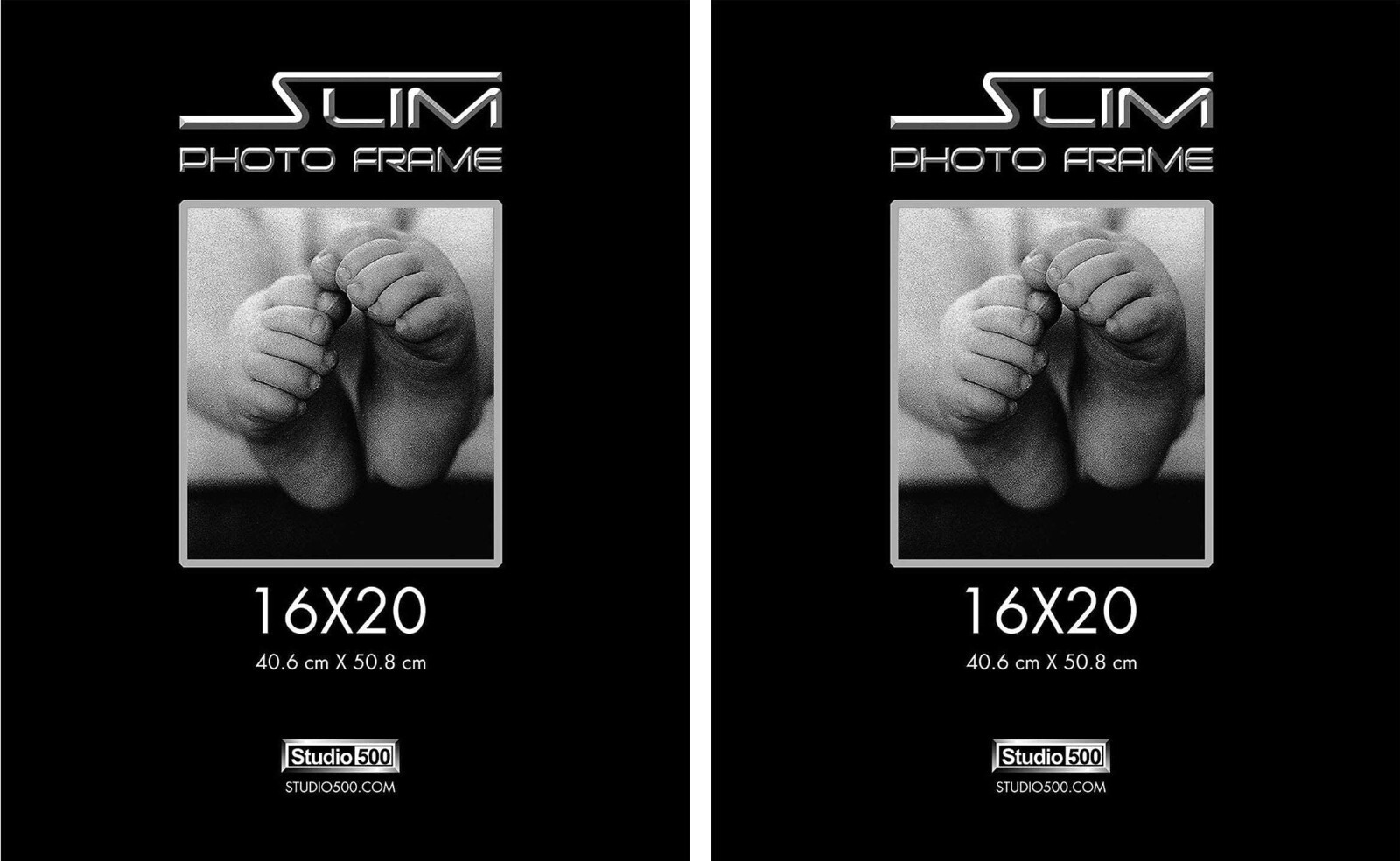 2PC Set Studio 500 16 x 20 Slim Picture Frames, Tempered Glass and Plastic gallery