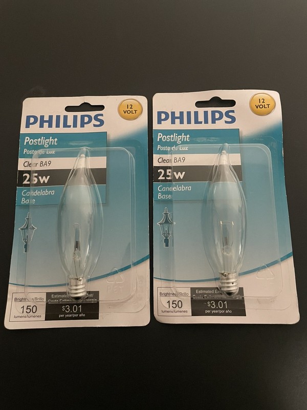 Philips Postlight Candelabra Base, Clear BA9, 25W Light Bulb, 150 Lumens gallery