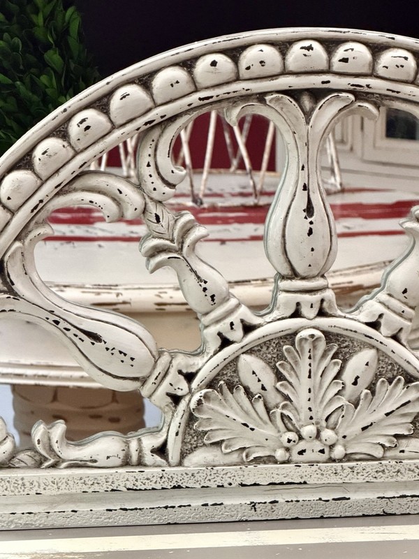 VTG Inspired Whitewashed Halfmoon/Mirrored Decorative Architectural Wall Plaque gallery