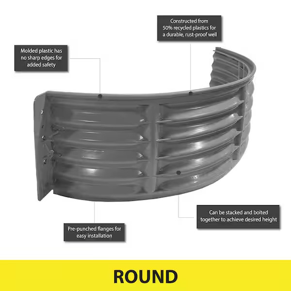37 in. x 12 in. Round Plastic Window Well gallery