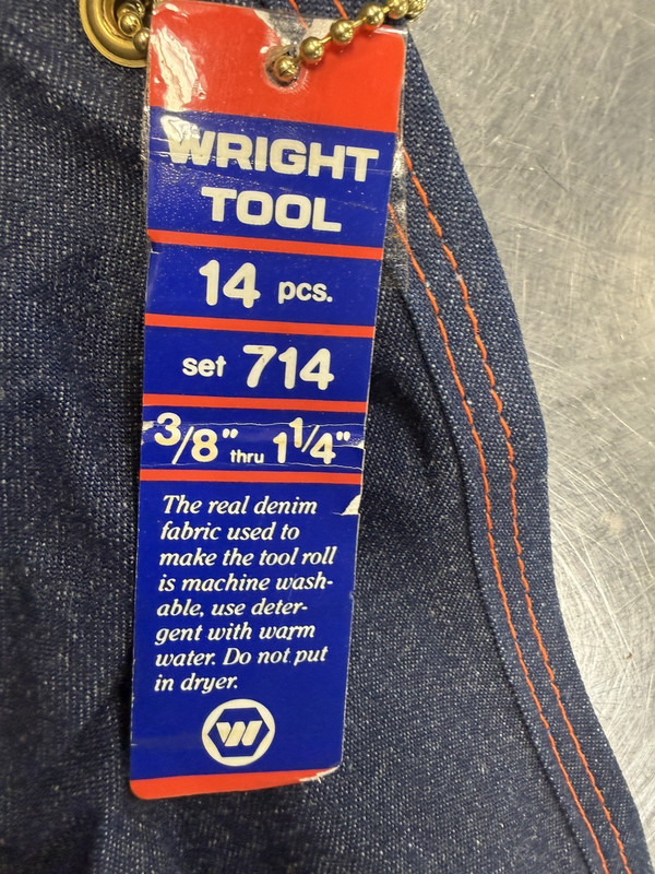 VINTAGE WRIGHT TOOL Combination Wrench Set 14 Piece SAE 714 NEW OLD STOCK USA gallery