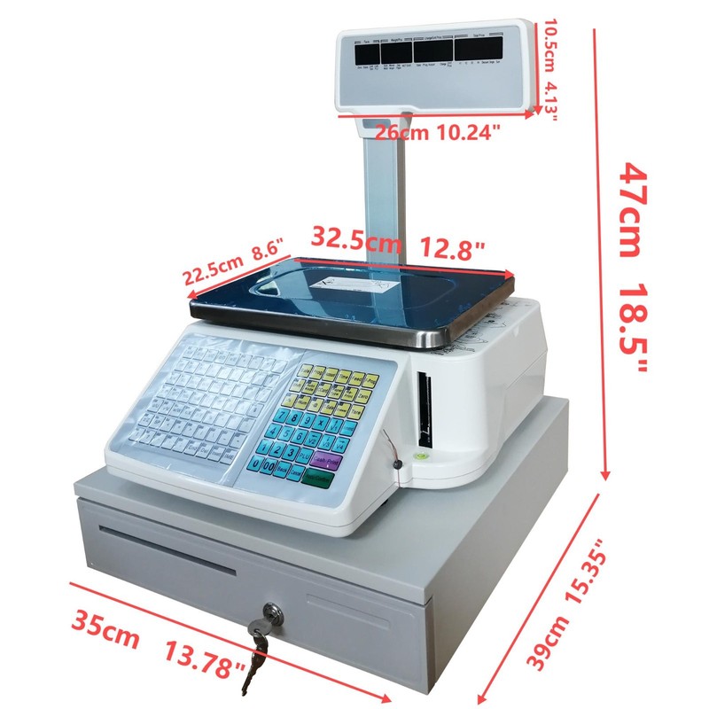 Digital Screen Electronic Scale 30kg/66lb Capacity with Cashbox Ppright Rods gallery