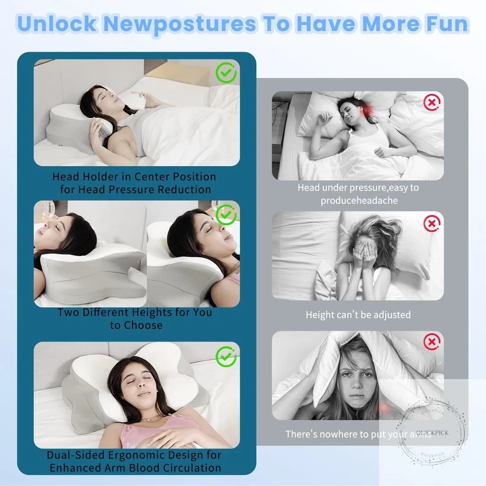 Cervical Pillow for Neck and Shoulder Pain Relief Sleeping Ergonomic Memory Foam gallery