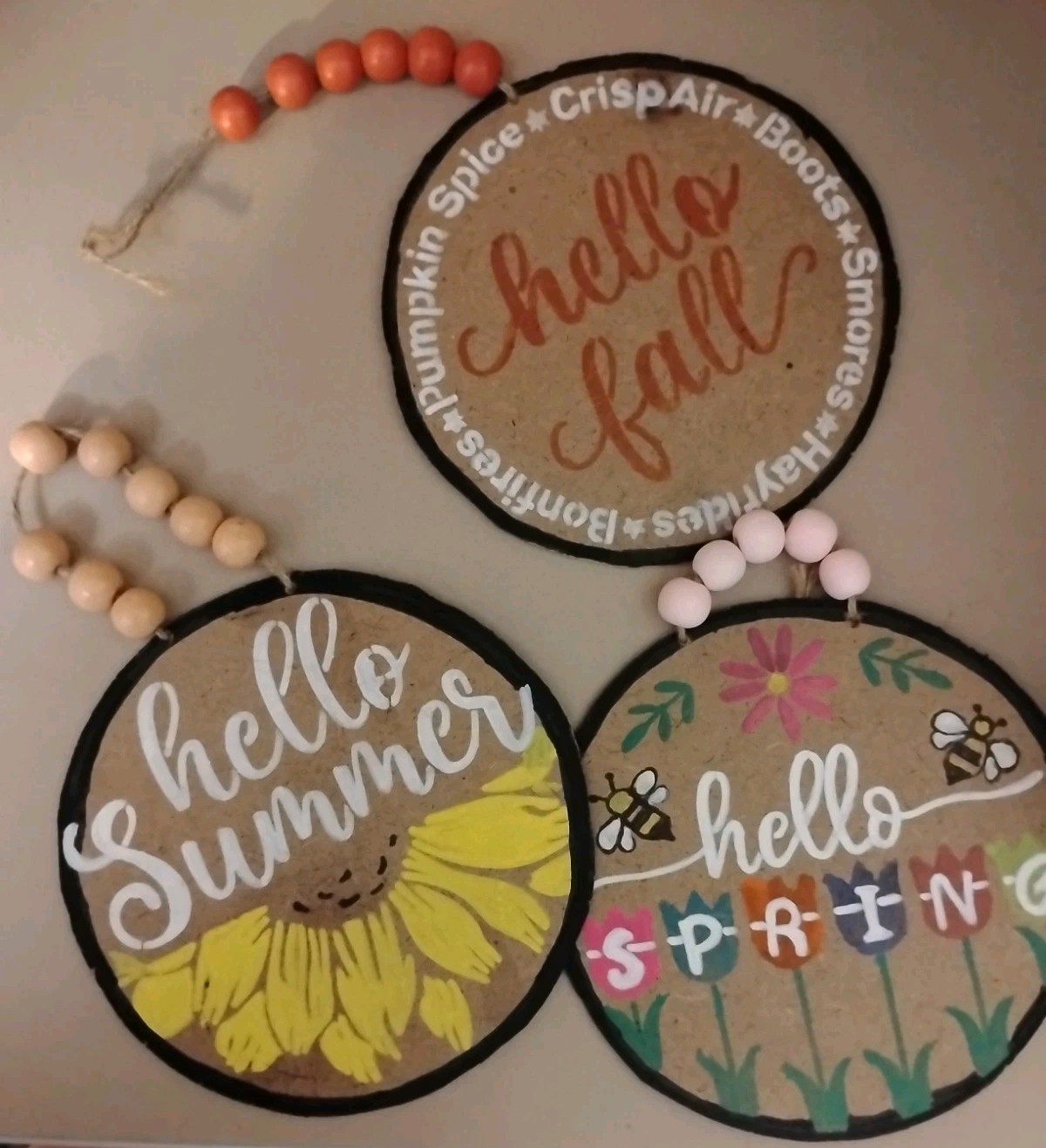 3 Homemade 8' Fall, Spring & Summer Door Signs gallery
