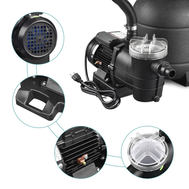 Yescom 12" Sand Filter Pump for Above Ground Pool 4-Way Valve 2640GPH 3/4HP w/ gallery
