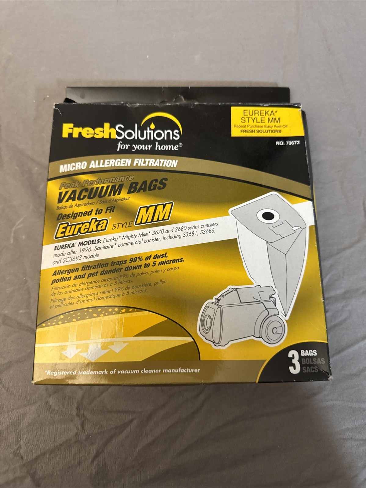 Fresh Solutions Eureka Vacuum Bags MM Style 3-Pk Micro Allergen Filtration gallery