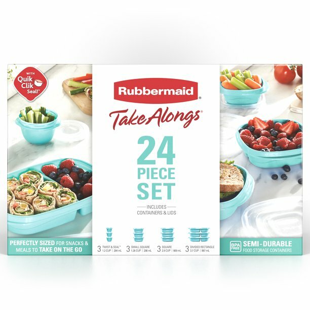 Rubbermaid Take Alongs Teal 24 Piece Set Lids And Containers 2 complete sets NEW gallery