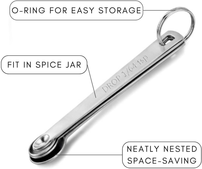 2 Pack Teaspoon Measuring Spoons, 1/4 Tsp, 1/8 Tsp, 1/16 Tsp, 1/32 Tsp, 1/64 Tsp gallery