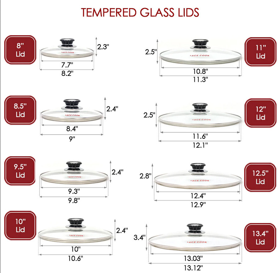 Glass Pot Lid Replacement Cookware Tempered Glass Fry Pan Skillet Lid gallery
