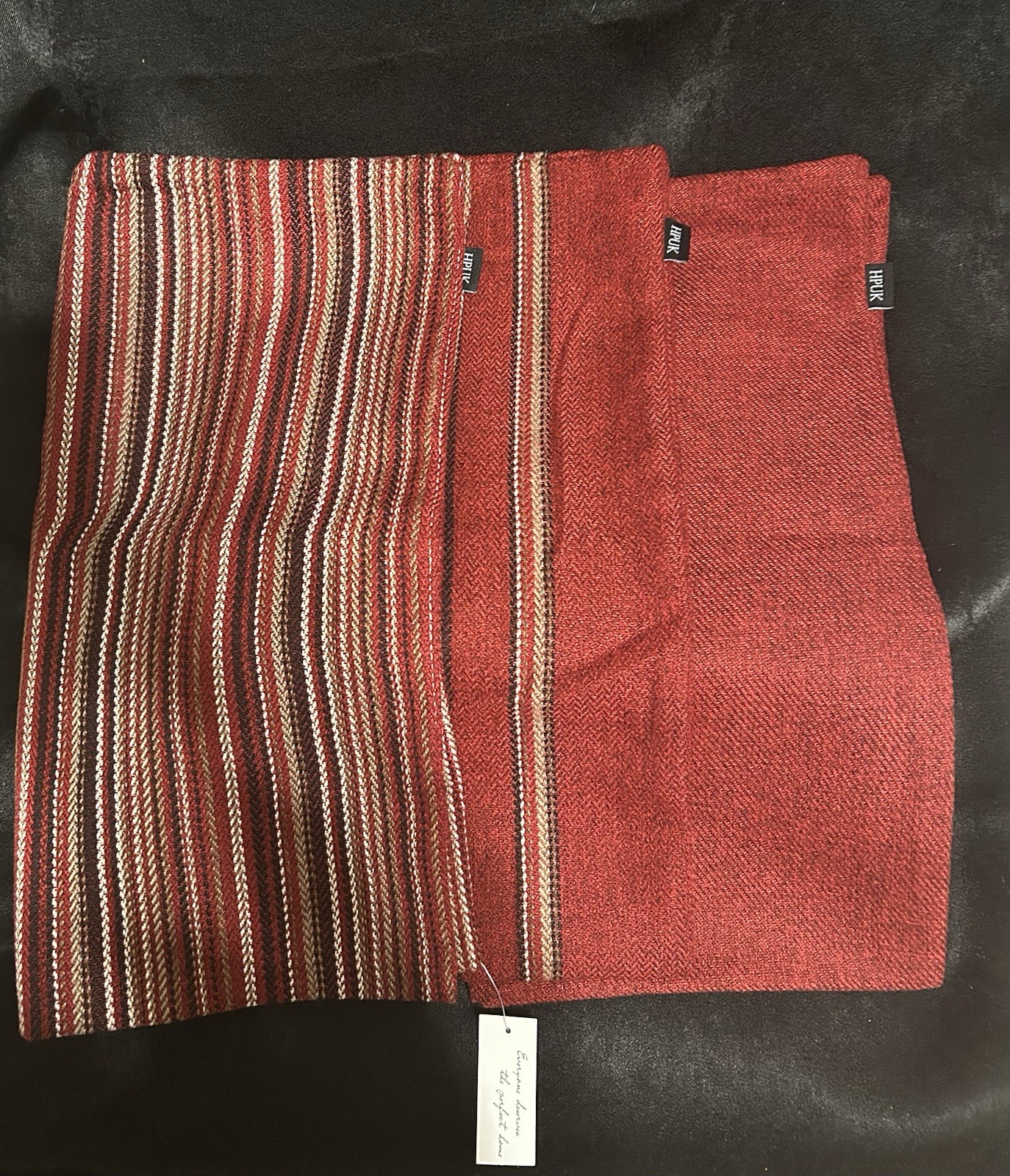 HPUK Decorative Throw Pillow Covers Set of 3 Striped/MultiDesign 18x18 Wine/Red gallery