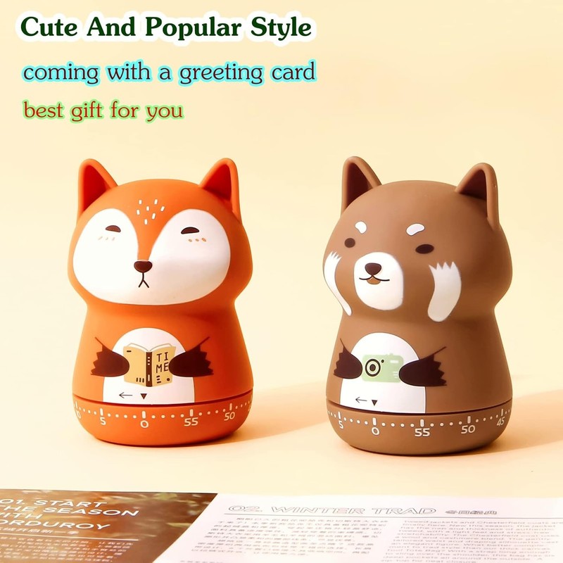 Mechanical Kitchen Timer, Cute Animal Wind Up 60 Minutes Manual Countdown for... gallery