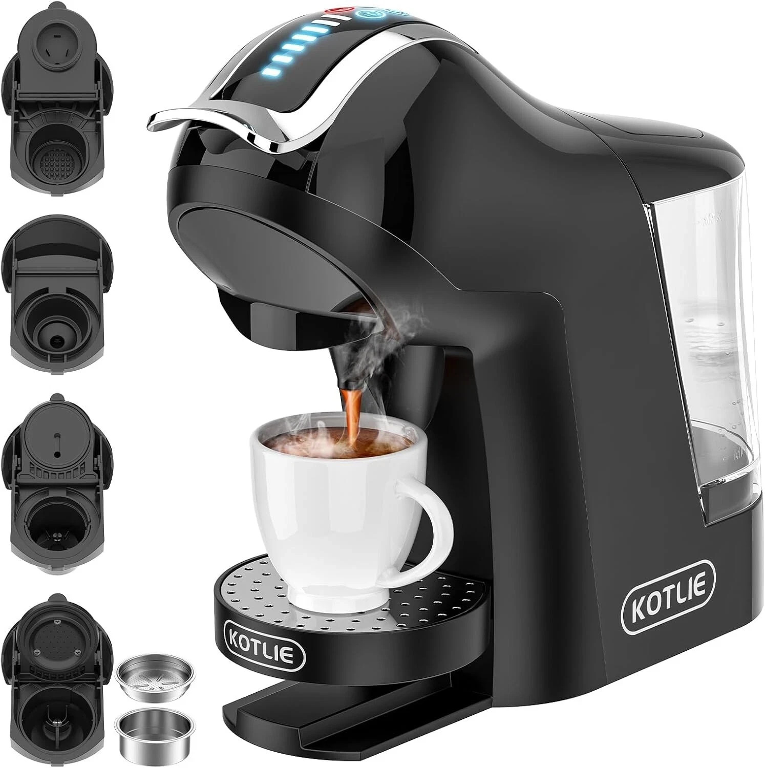 Kotlie Multi Capsule Coffee Machine 19 Bar 5 in 1 Black Model EM-308A-NEW BXF gallery