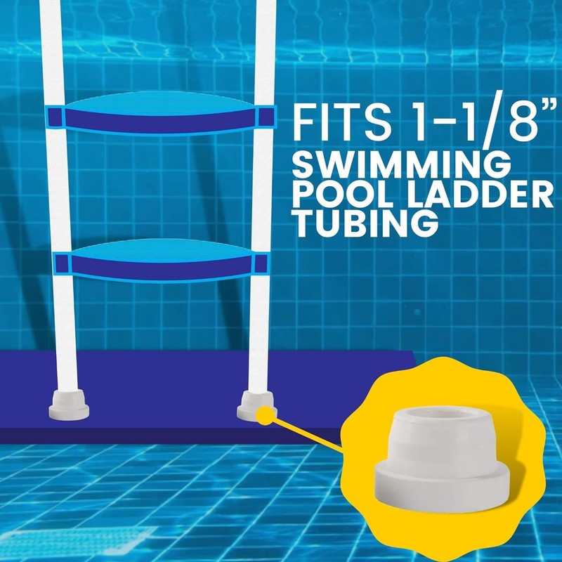 TonGass (2-Pack, White) Inside Pools Ladder Bumpers for Plug, White gallery