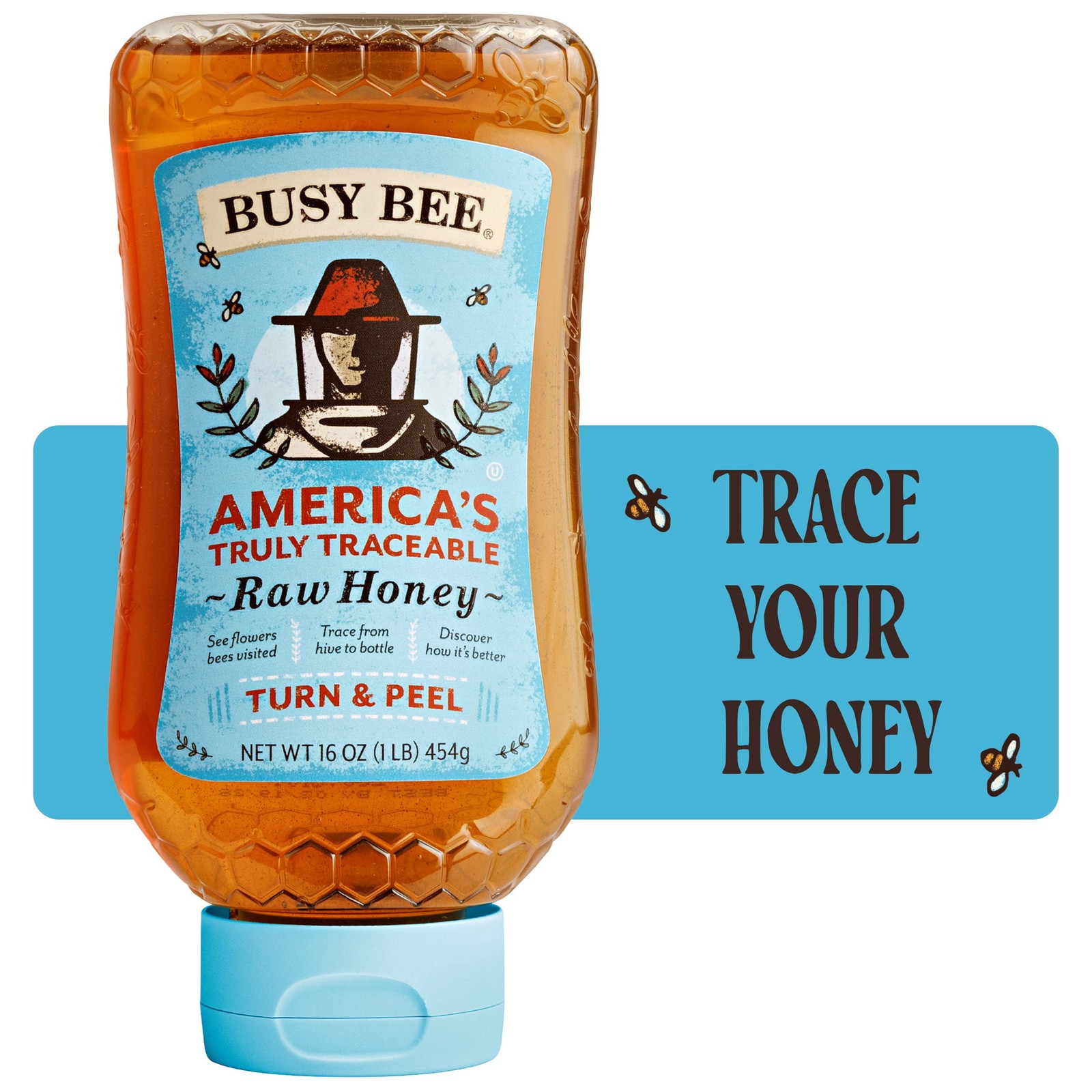 100% Traceable, 16oz Squeeze Bottle, Peel The Back Label to Trace gallery