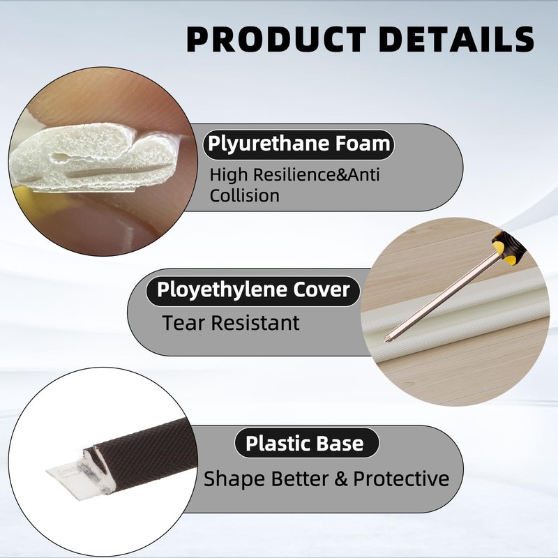 1 Pack*19.6 Ft Self-Adhesive V Shape Foam Window 1 Ft, White gallery