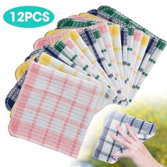 12 Pcs Kitchen Dish Cloths Cotton Super Cleaning Absorbency Towel Rags 30x30cm