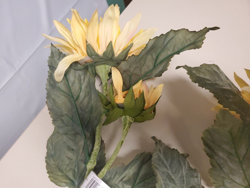 MD Bloom Bright Yellow Sunflower Stem / Pick 26" High Autumn Fall Summer Floral gallery