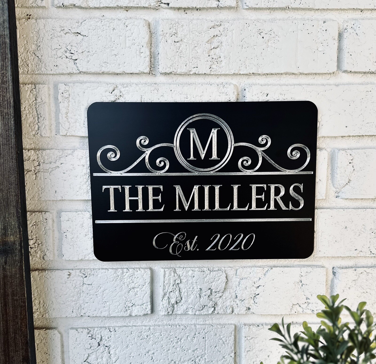 Engraved Personalized Custom Name House Home Address Welcome Sign Metal 10x7 gallery