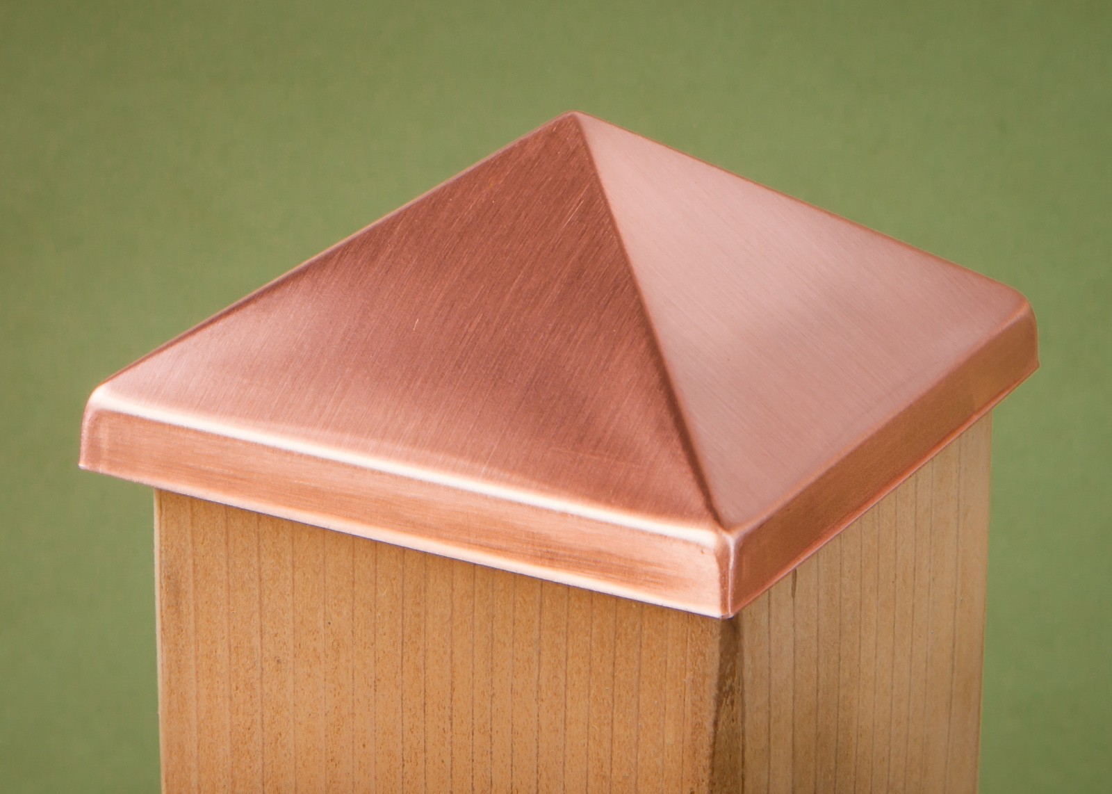 4x4 Solid Copper Deck and Fence Post Cap (3 1/2" x 3 1/2") gallery