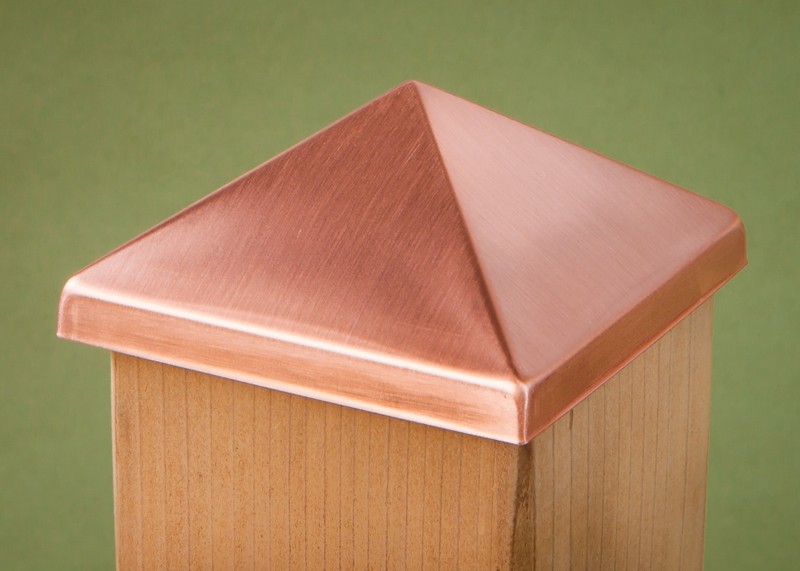 4x4 Solid Copper Deck and Fence Post Cap (3 1/2" x 3 1/2") gallery