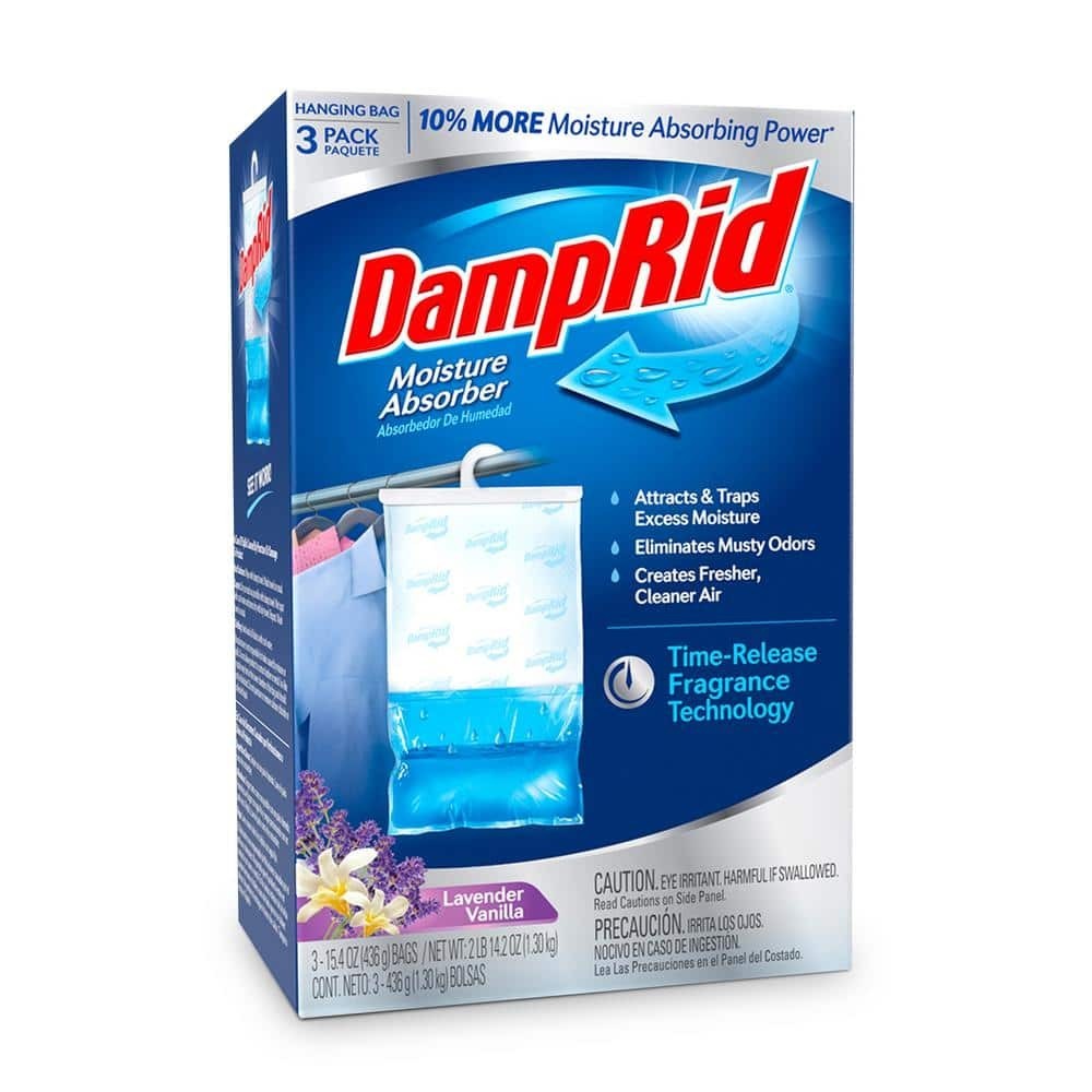 DampRid 3 Pack Hanging Moisture Absorber Lavender Vanilla Closet Odor Eliminator gallery
